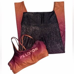 Peloton Women's Black and Orange Gradient Sports Bra